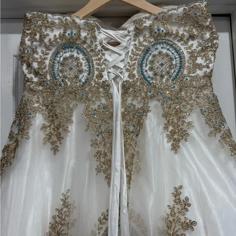 Camille La Vie White and Gold Maxi Dress - Picture 4 of 8